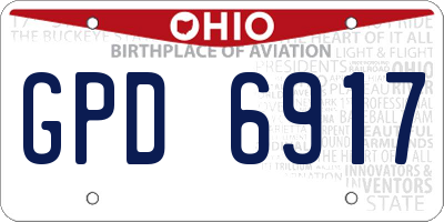 OH license plate GPD6917
