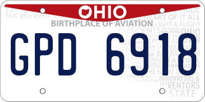 OH license plate GPD6918