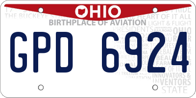 OH license plate GPD6924