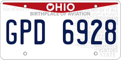 OH license plate GPD6928