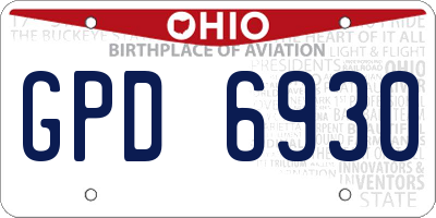 OH license plate GPD6930
