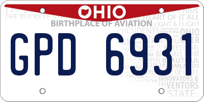 OH license plate GPD6931