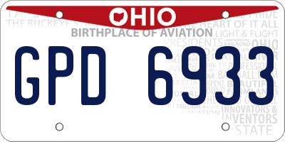 OH license plate GPD6933