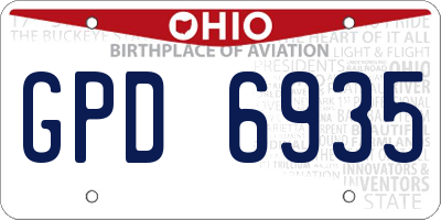 OH license plate GPD6935