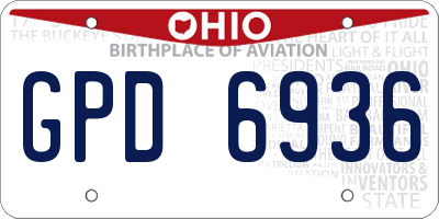 OH license plate GPD6936