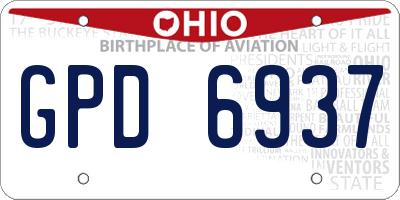 OH license plate GPD6937