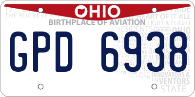 OH license plate GPD6938
