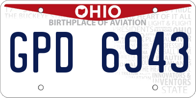OH license plate GPD6943