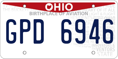OH license plate GPD6946