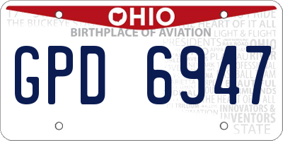 OH license plate GPD6947