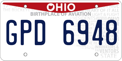 OH license plate GPD6948