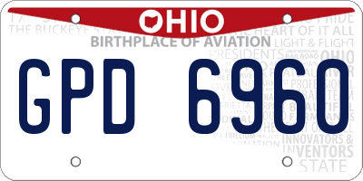 OH license plate GPD6960