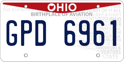 OH license plate GPD6961
