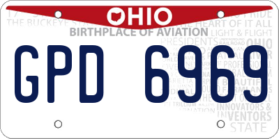 OH license plate GPD6969