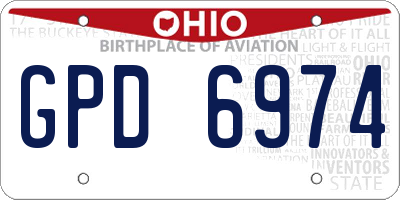 OH license plate GPD6974