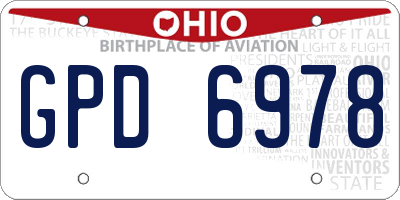 OH license plate GPD6978