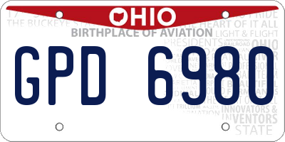 OH license plate GPD6980