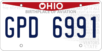 OH license plate GPD6991