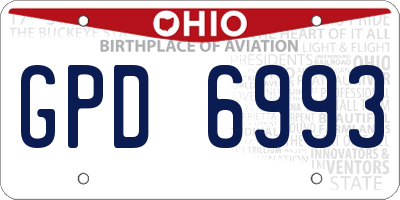OH license plate GPD6993