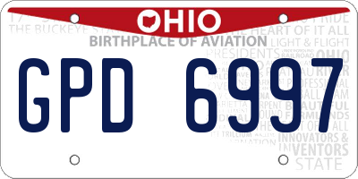 OH license plate GPD6997