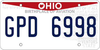 OH license plate GPD6998