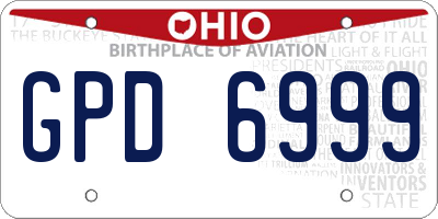 OH license plate GPD6999