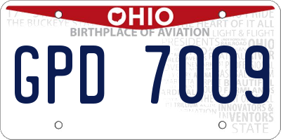 OH license plate GPD7009