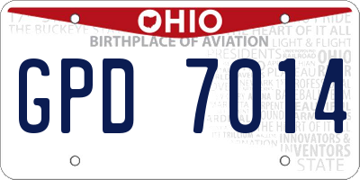 OH license plate GPD7014