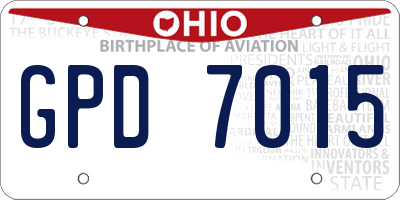 OH license plate GPD7015