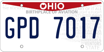 OH license plate GPD7017