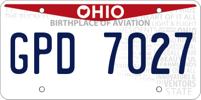 OH license plate GPD7027
