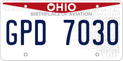 OH license plate GPD7030