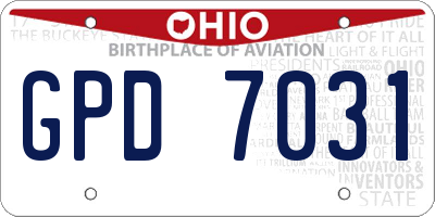 OH license plate GPD7031