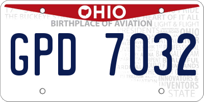 OH license plate GPD7032