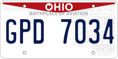 OH license plate GPD7034