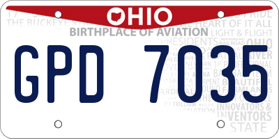 OH license plate GPD7035