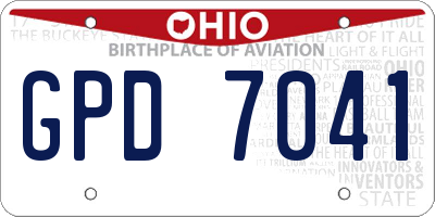 OH license plate GPD7041