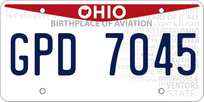 OH license plate GPD7045