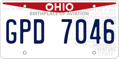 OH license plate GPD7046