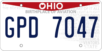 OH license plate GPD7047