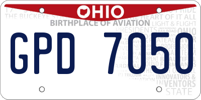 OH license plate GPD7050
