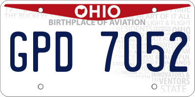 OH license plate GPD7052