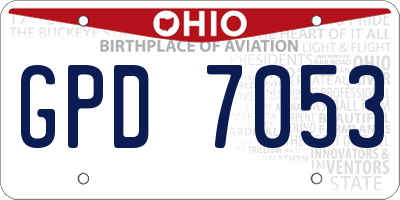 OH license plate GPD7053