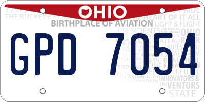OH license plate GPD7054