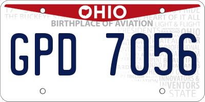 OH license plate GPD7056