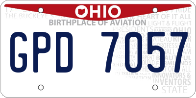 OH license plate GPD7057