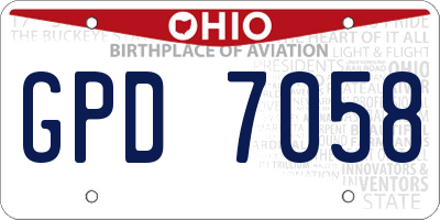 OH license plate GPD7058