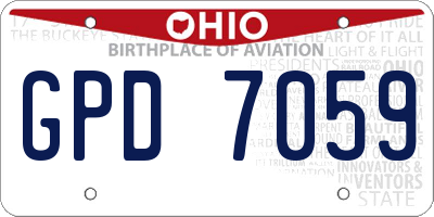 OH license plate GPD7059