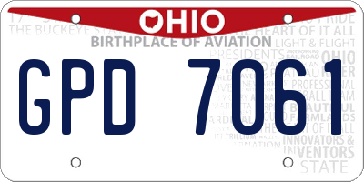 OH license plate GPD7061
