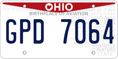 OH license plate GPD7064